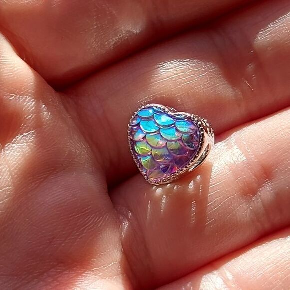 925 Iridiscent Mermaid Sterling Silver Charm - Picture 9 of 9
